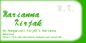 marianna kirjak business card